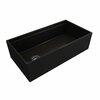 Bocchi Contempo Workstation Apron Front Fireclay 36 in. Single Bowl Kitchen Sink in Black 1505-005-0120